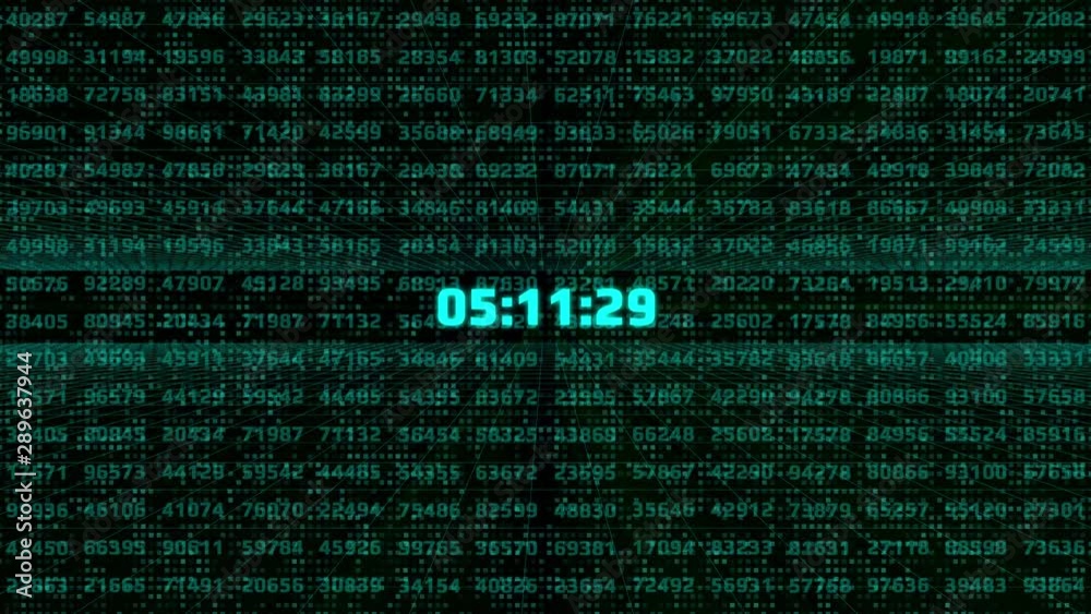 Fototapete Technology Futuristic UI HUD Big Data Digital Number Conde Information Screen Display Monitor. Particle Statistic Digit Random Security Code Virtual Reality Network Graphic Design.