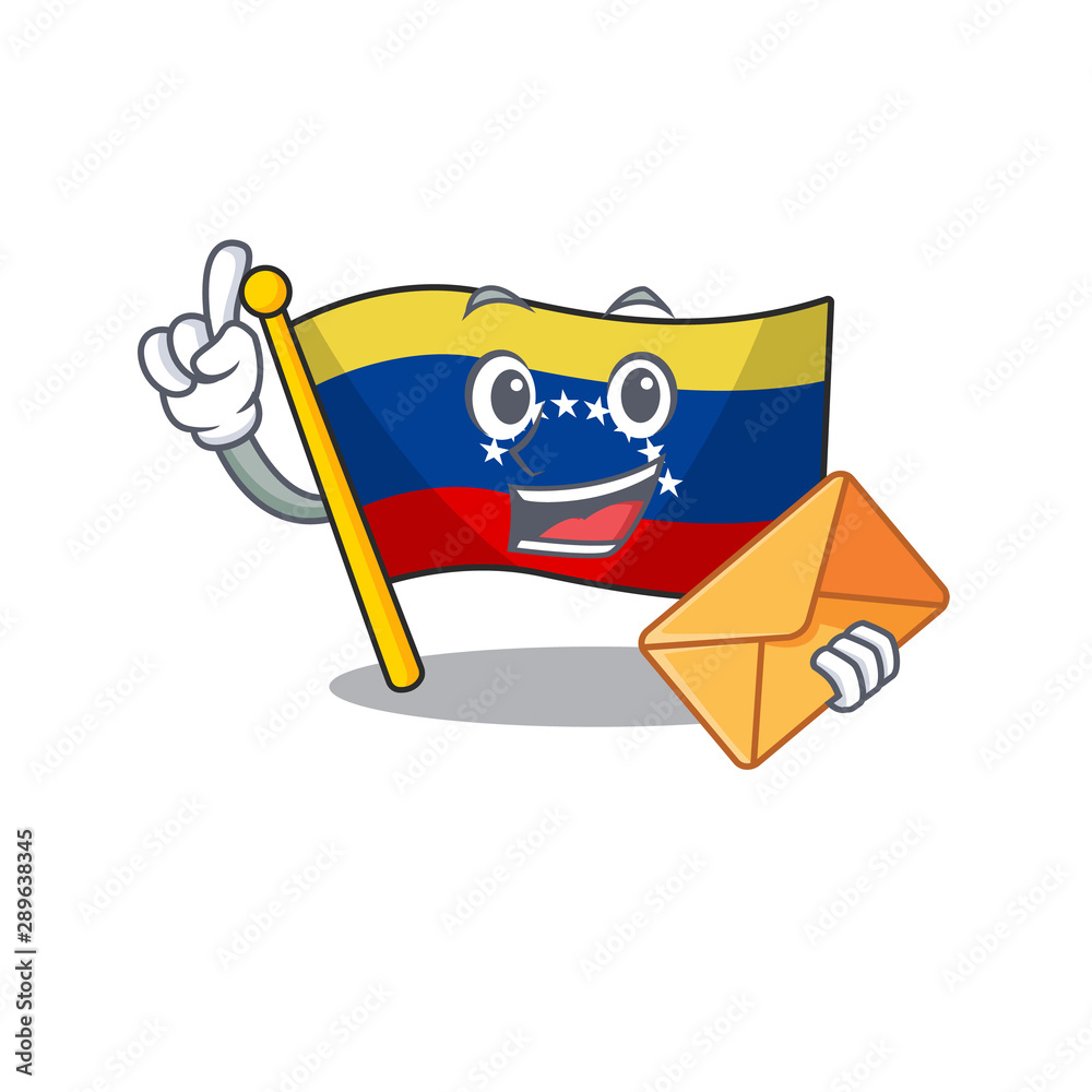 Canvas Prints With envelope venezuela flag in the character cupboard