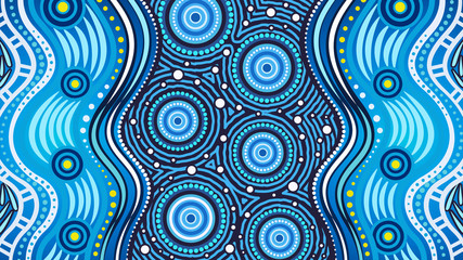 Illustration based on aboriginal style of background.