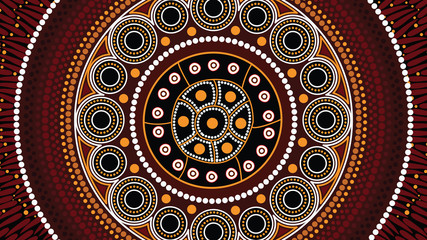 Illustration based on aboriginal style of dot background.