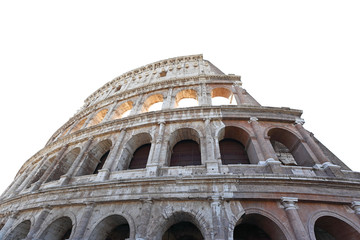 Obraz premium The exerior of the Colosseum against a white background