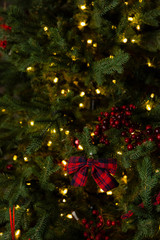 Fototapeta na wymiar Green christmas holiday background with decorations