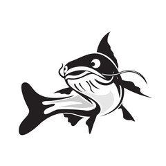 Swimming style catfish logo design inspiration