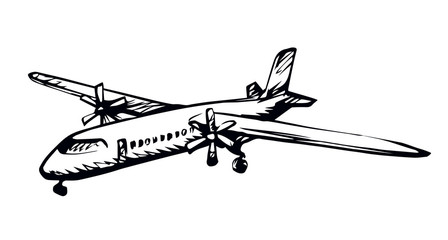 Fototapeta na wymiar Big Plane. Vector drawing sketch