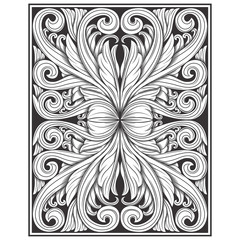 floral illustration vector, carved, wallpaper