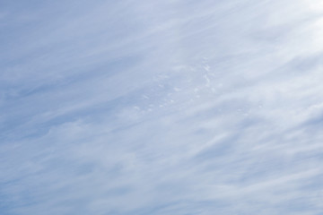 Summer blue sky soft clear Cloudy background. Puffy Cloud move by windy on beach concept Felling good-tempered relaxing  sunset wallpaper, sunrise journey to travel in tropical fog shiny mist style.