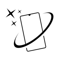 Smartphone line art mobile phone logo vector icon design template