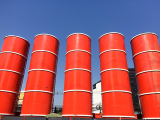 Concrete batching and mixing plant.