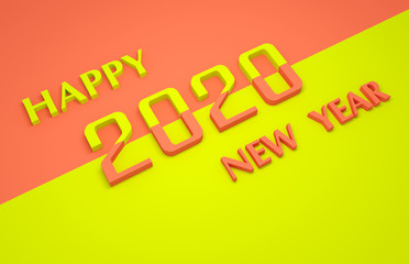 New Year 2020 Creative Design Concept - 3D Rendered Image