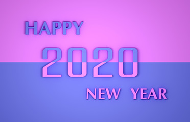 New Year 2020 Creative Design Concept - 3D Rendered Image