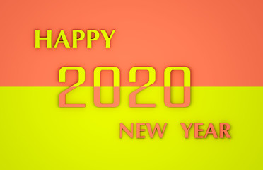 New Year 2020 Creative Design Concept - 3D Rendered Image