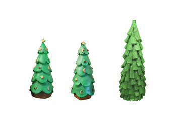 Christmas tree isolated on white background - small size Christmas tree for decoration