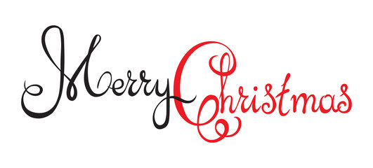Lettering Merry Christmas. Vector drawing