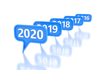 New Year 2020 Creative Design Concept - 3D Rendered Image