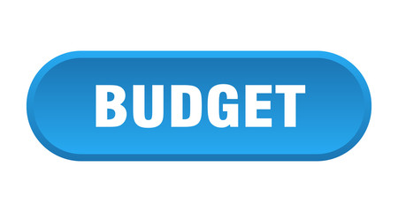 budget button. budget rounded blue sign. budget