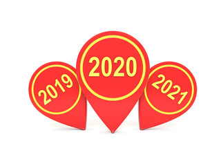 New Year 2020 Creative Design Concept - 3D Rendered Image