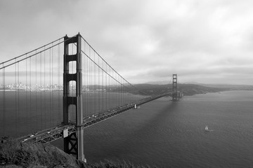 Black and white Golden Gate