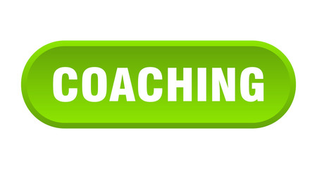 coaching button. coaching rounded green sign. coaching
