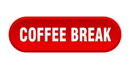 coffee break button. coffee break rounded red sign. coffee break