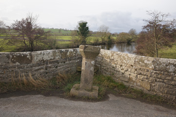 Font on an Ancient Stone Bridge