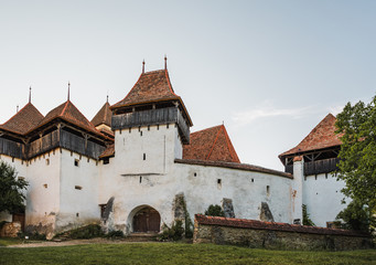 Fototapeta na wymiar View of the fortified church of Viscri, in Transylvania, Romania.