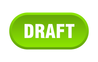 draft button. draft rounded green sign. draft