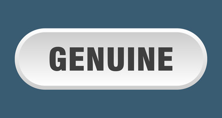 genuine button. genuine rounded white sign. genuine