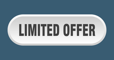 limited offer button. limited offer rounded white sign. limited offer