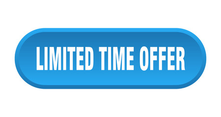 limited time offer button. limited time offer rounded blue sign. limited time offer