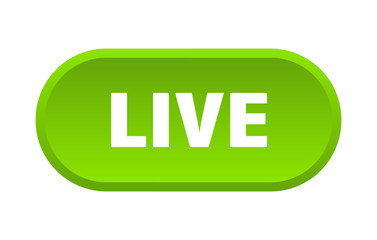 live button. live rounded green sign. live