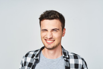 portrait of young man isolated on white background