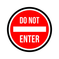 Stop Restriction Do not enter logo sign design vector icon
