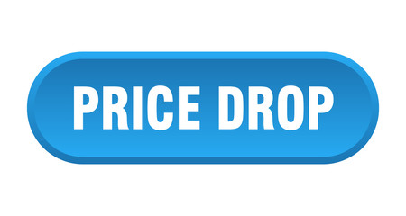 price drop button. price drop rounded blue sign. price drop