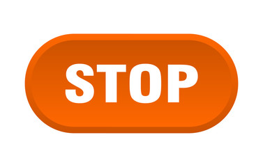 stop button. stop rounded orange sign. stop