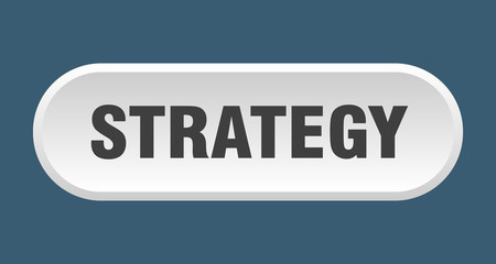 strategy button. strategy rounded white sign. strategy