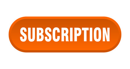 subscription button. subscription rounded orange sign. subscription