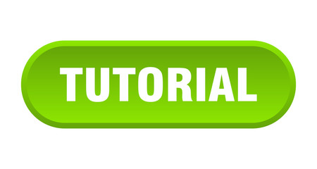tutorial button. tutorial rounded green sign. tutorial