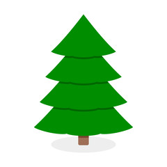 Christmas green tree isolated on white background