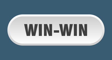 win-win button. win-win rounded white sign. win-win