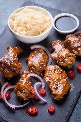 Asian spicy chicken wings