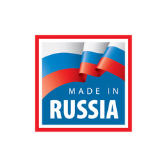 Russia flag, vector illustration on a white background