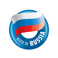 Russia flag, vector illustration on a white background