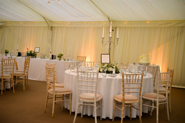 Wedding reception set up 