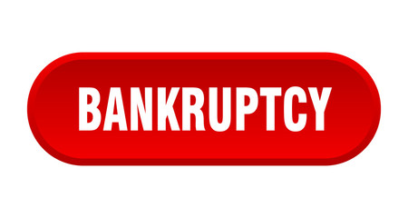 bankruptcy button. bankruptcy rounded red sign. bankruptcy
