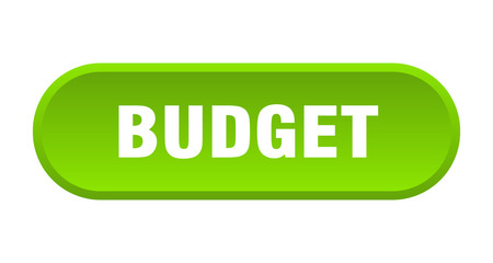 budget button. budget rounded green sign. budget