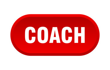 coach button. coach rounded red sign. coach