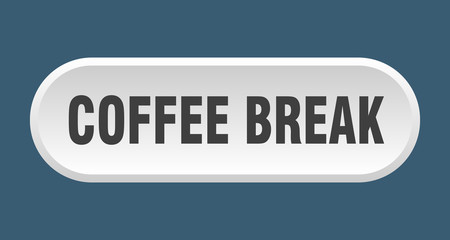 coffee break button. coffee break rounded white sign. coffee break