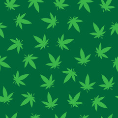 Marijuana leaves seamless pattern