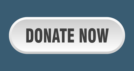 donate now button. donate now rounded white sign. donate now