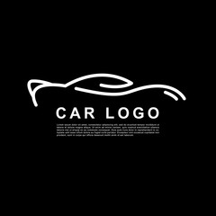 Elegant car line logo on black background